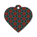 Pattern Texture Seamless Floral Dog Tag Heart (Two Sides) Front