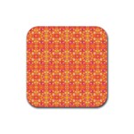  Pattern Abstract Orange Rubber Coaster (Square)  Front