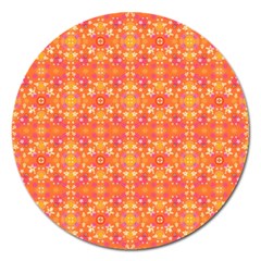  Pattern Abstract Orange Magnet 5  (round) by Simbadda