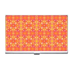  Pattern Abstract Orange Business Card Holder by Simbadda