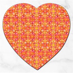  Pattern Abstract Orange Jigsaw Puzzle (heart) by Simbadda