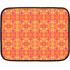  Pattern Abstract Orange Double Sided Fleece Blanket (mini)  by Simbadda