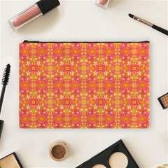  Pattern Abstract Orange Cosmetic Bag (large) by Simbadda