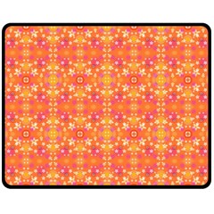  Pattern Abstract Orange Fleece Blanket (medium)  by Simbadda