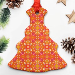  Pattern Abstract Orange Christmas Tree Ornament (two Sides) by Simbadda