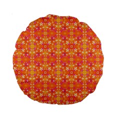  Pattern Abstract Orange Standard 15  Premium Round Cushions