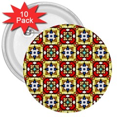 Church Pattern Church Texture 3  Buttons (10 Pack)  by Simbadda