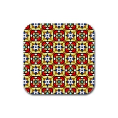 Church Pattern Church Texture Rubber Square Coaster (4 Pack)  by Simbadda