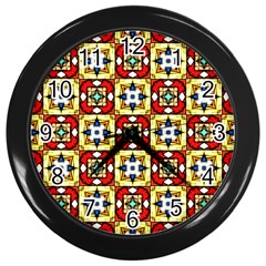 Church Pattern Church Texture Wall Clock (black) by Simbadda