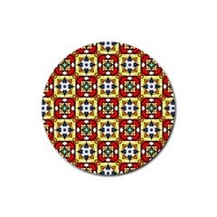 Church Pattern Church Texture Rubber Coaster (round)  by Simbadda