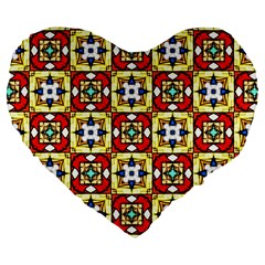 Church Pattern Church Texture Large 19  Premium Flano Heart Shape Cushions by Simbadda