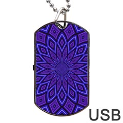 Kaleidoscope Abstract Background Dog Tag Usb Flash (one Side) by Simbadda