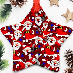 Nicholas Santa Christmas Pattern Ornament (Star)