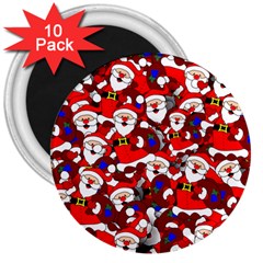 Nicholas Santa Christmas Pattern 3  Magnets (10 pack) 