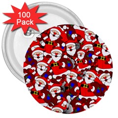 Nicholas Santa Christmas Pattern 3  Buttons (100 pack) 