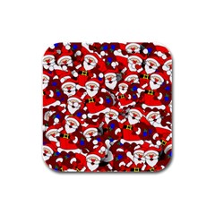 Nicholas Santa Christmas Pattern Rubber Square Coaster (4 pack) 