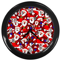 Nicholas Santa Christmas Pattern Wall Clock (Black)