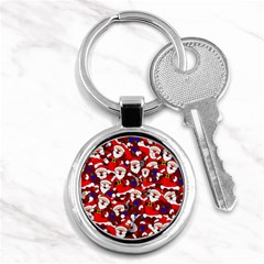 Nicholas Santa Christmas Pattern Key Chain (Round)