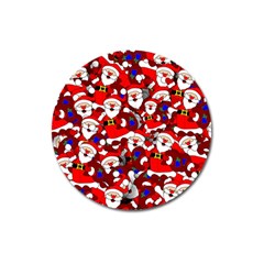 Nicholas Santa Christmas Pattern Magnet 3  (Round)