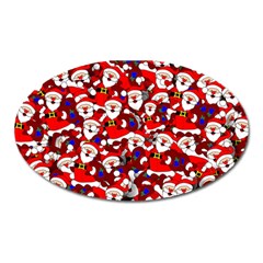 Nicholas Santa Christmas Pattern Oval Magnet by Simbadda