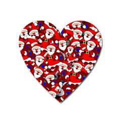 Nicholas Santa Christmas Pattern Heart Magnet