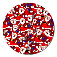 Nicholas Santa Christmas Pattern Magnet 5  (Round)