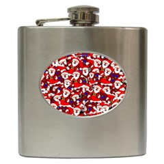 Nicholas Santa Christmas Pattern Hip Flask (6 oz)