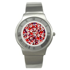 Nicholas Santa Christmas Pattern Stainless Steel Watch