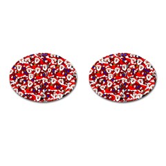 Nicholas Santa Christmas Pattern Cufflinks (Oval)