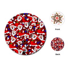 Nicholas Santa Christmas Pattern Playing Cards Single Design (Round)