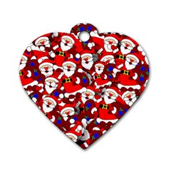 Nicholas Santa Christmas Pattern Dog Tag Heart (One Side)