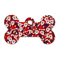 Nicholas Santa Christmas Pattern Dog Tag Bone (One Side)