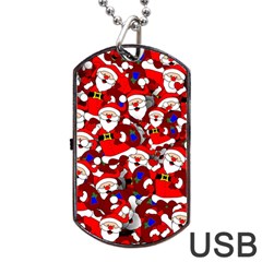 Nicholas Santa Christmas Pattern Dog Tag USB Flash (One Side)