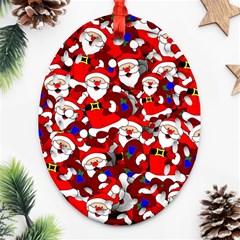 Nicholas Santa Christmas Pattern Ornament (Oval Filigree)