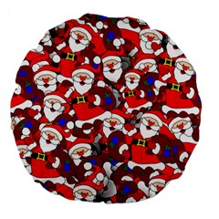 Nicholas Santa Christmas Pattern Large 18  Premium Round Cushions