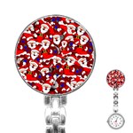 Nicholas Santa Christmas Pattern Stainless Steel Nurses Watch Front