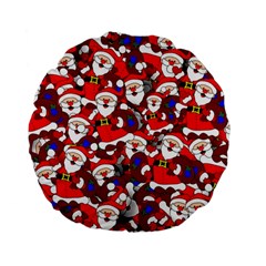 Nicholas Santa Christmas Pattern Standard 15  Premium Flano Round Cushions