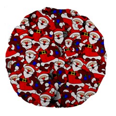 Nicholas Santa Christmas Pattern Large 18  Premium Flano Round Cushions