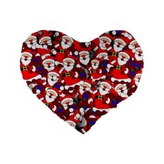 Nicholas Santa Christmas Pattern Standard 16  Premium Flano Heart Shape Cushions