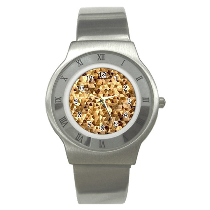 Pattern Fabric Shape Abstract Stainless Steel Watch