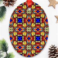 Stained Glass Pattern Texture Ornament (oval)