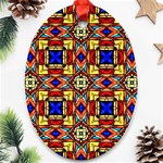 Stained Glass Pattern Texture Ornament (Oval) Front