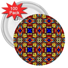 Stained Glass Pattern Texture 3  Buttons (100 Pack)  by Simbadda