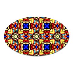 Stained Glass Pattern Texture Oval Magnet by Simbadda