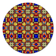 Stained Glass Pattern Texture Magnet 5  (round) by Simbadda