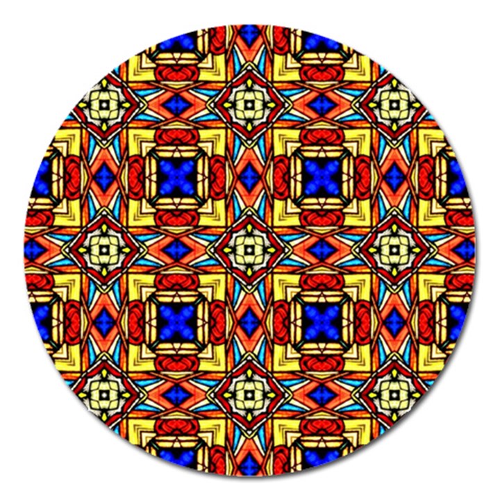 Stained Glass Pattern Texture Magnet 5  (Round)