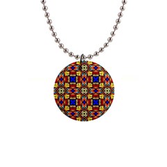 Stained Glass Pattern Texture 1  Button Necklace by Simbadda