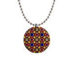 Stained Glass Pattern Texture 1  Button Necklace Front