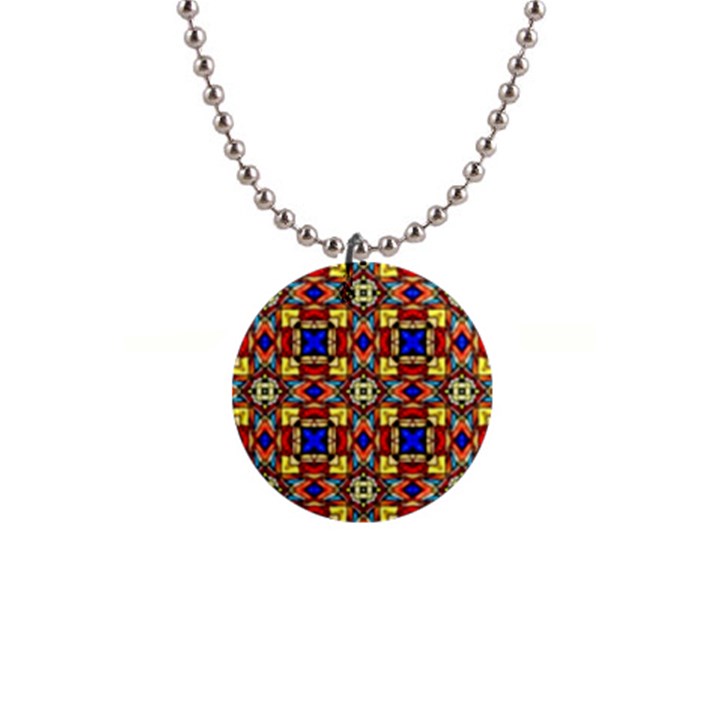 Stained Glass Pattern Texture 1  Button Necklace