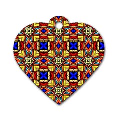 Stained Glass Pattern Texture Dog Tag Heart (one Side) by Simbadda